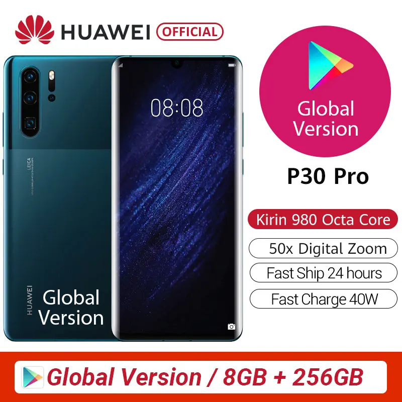 100% оригинальная глобальная версия Huawei P30 Pro мобильного телефона 6 47 'Ǝ Гб 256 Kirin