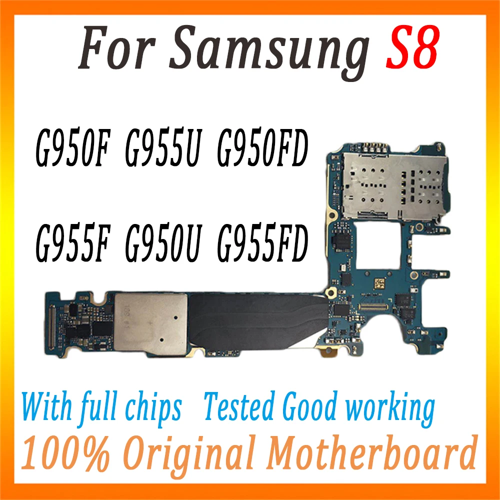 64 Гб оригинальная разблокированная материнская плата для samsung Galaxy S8 G955FD G950FD G950F G955F G955U G950U с чипами логическая плата все протестировано