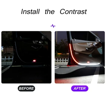 

2pcs Car Door Open Welcome Lamp Flowing Flashing LED Light Strip Anti-collision Accesorios Para Auto Car Door Warning Light