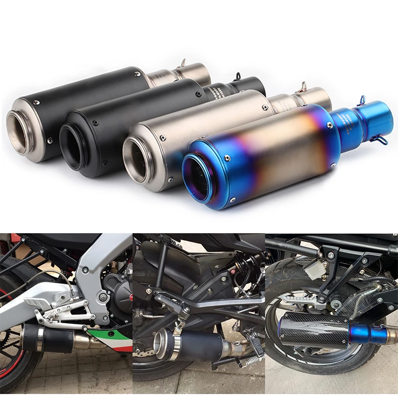 

Universal Motorcycle Round Barrel Tube Exhaust Pipe 35-51mm Muffler For GY6-125 GY6-150 NIAJA 250 CB400 CBF500 ER-6N Z1000