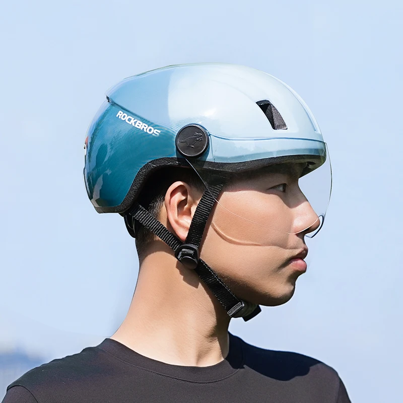 ROCKBROS Electric Bicycle Helmet Men Women MTB Road Bike Helmet With Goggles Motercycle Safety Helmet Protection Cycling Helmet