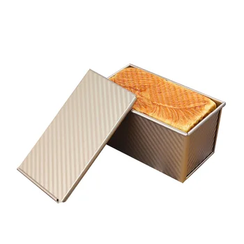 

Loaf Pan with Lid Non-Stick Carbon Steel Toast Mold Rectangle Ripple Bread Baking Pan Baking Mold Kitchen Picnic Storage Boses
