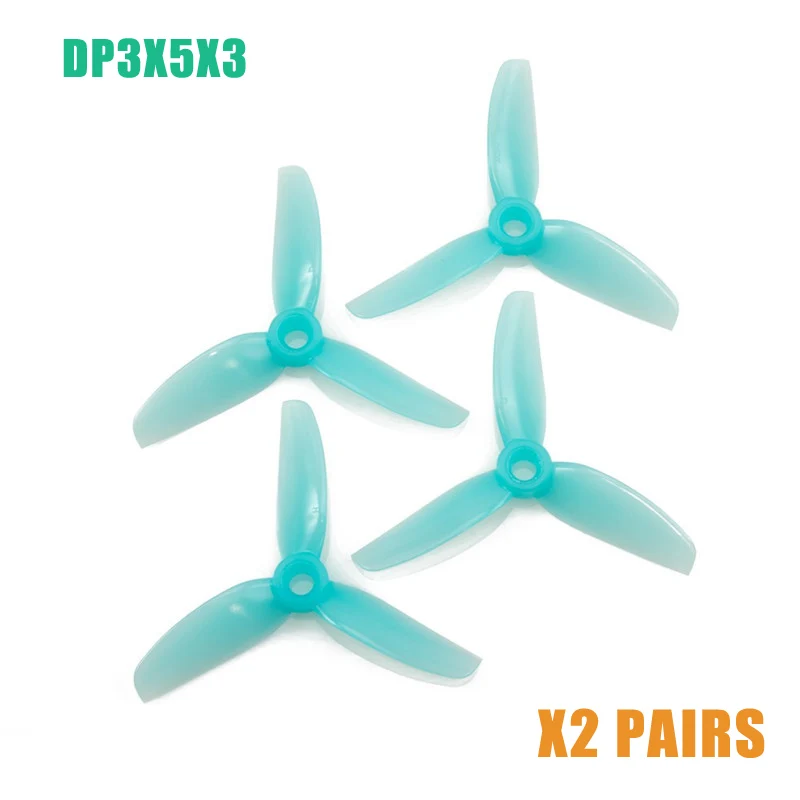 Новейшая модель; 2/6 пар HQProp DP3X3X4/DP3X5X3 прочный 3030 3x3 3 дюймов 4 лопастями для дрона с дистанционным управлением с видом от первого лица Запчасти аксессуары - Color: 1Pairs Light Blue