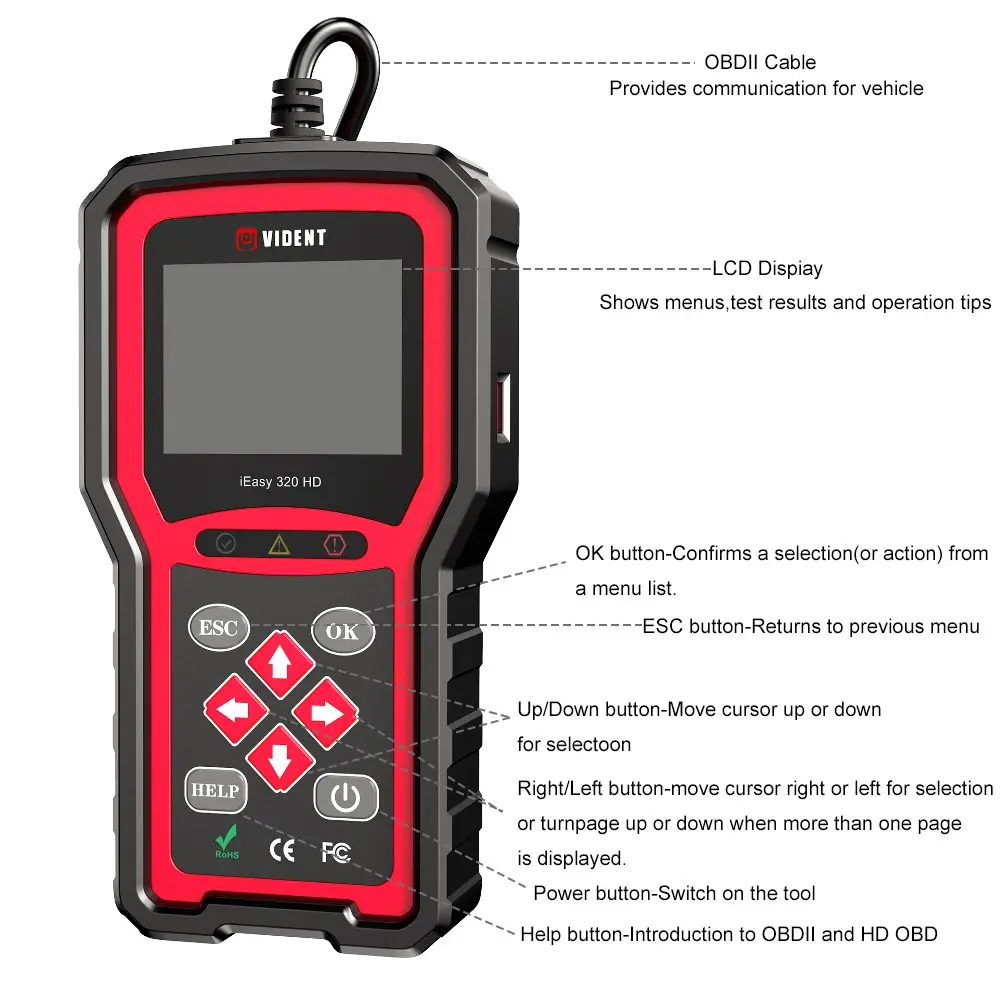 Диагностический инструмент Vident iEasy320HD для грузовиков сканер OBD2 проверки