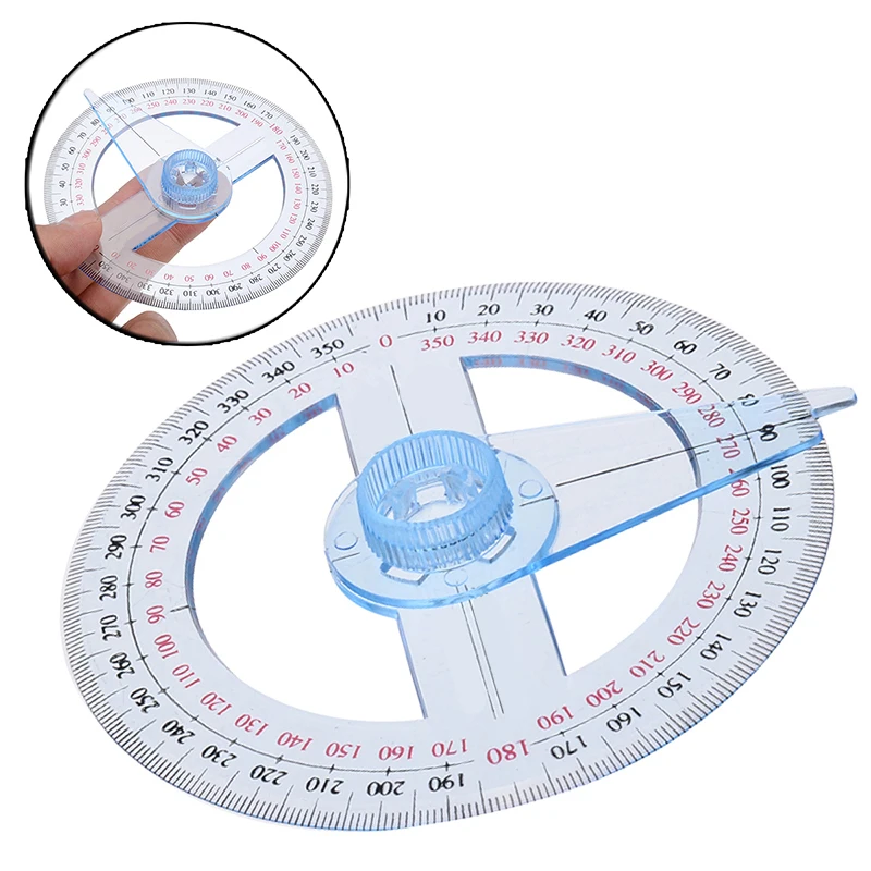 360 градусов указатель транспортир поворотная рукоятка угол искатель 10 см пластиковая круглая линейка прочный измерительный инструмент школьные офисные принадлежности
