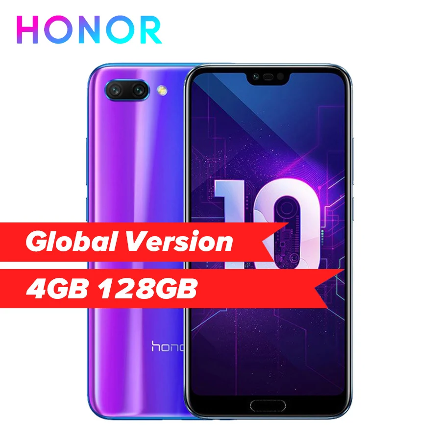 Глобальная версия Honor 10 COL-L29 4G LTE мобильный телефон Kirin 970 Android 8,1 5,8" ips 2280X1080 4 Гб ram 128 ГБ rom NFC 24 МП