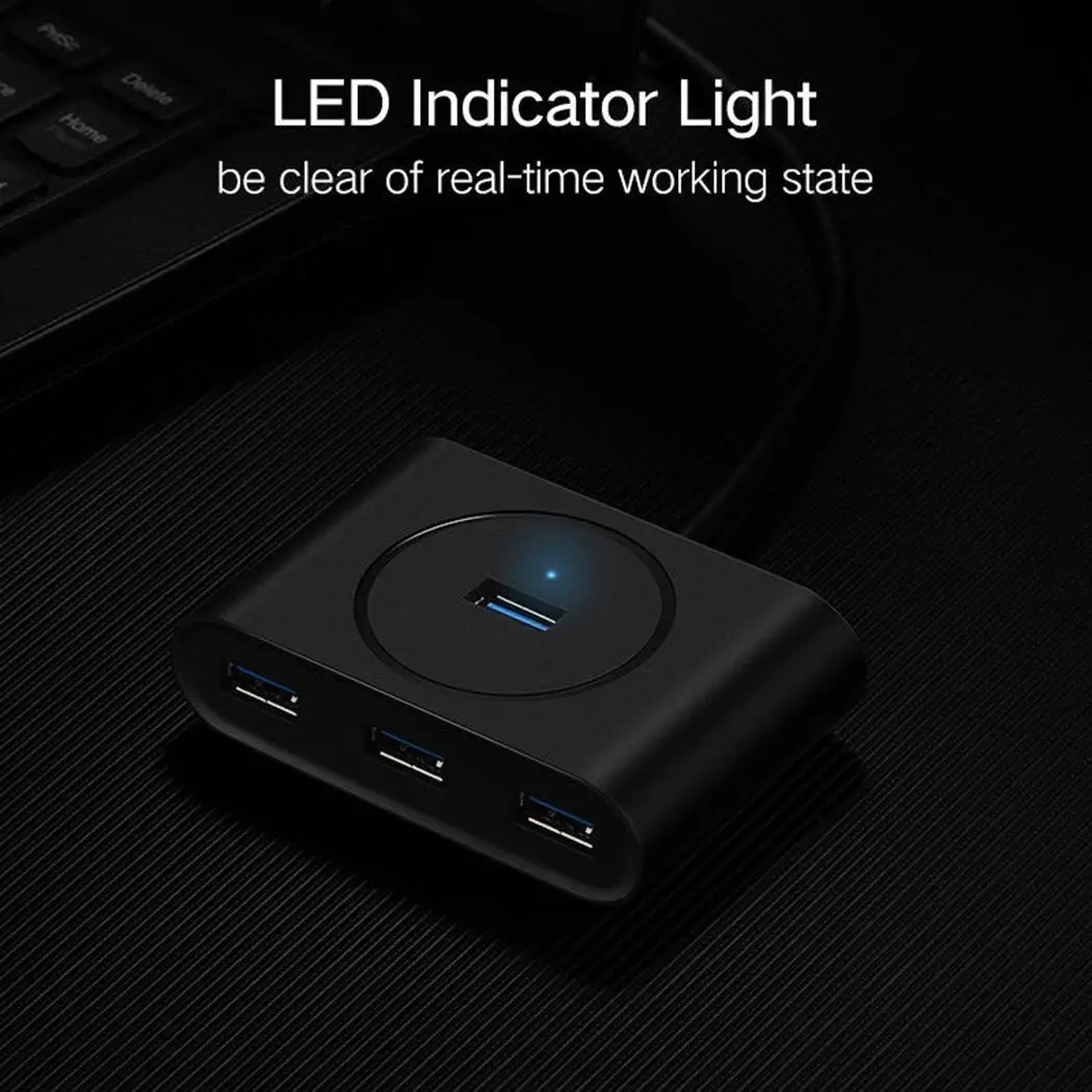 Портативный USB 3,0 концентратор 4 порта для компьютера, для ноутбука 48 см/18,9 дюймов USB черный, белый узел сплиттер