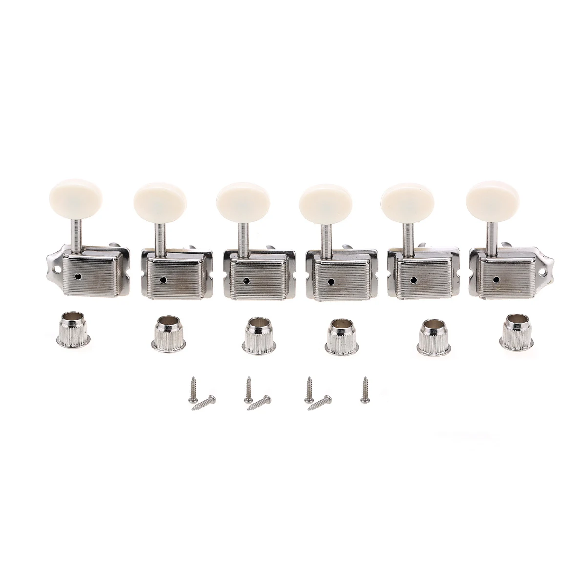 

Musiclily Pro Vintage 6-in-Line Guitar Tuners Machine Heads Tuning Pegs Keys for Squier Classic Vibe Fender Strat/Tele, Nickel