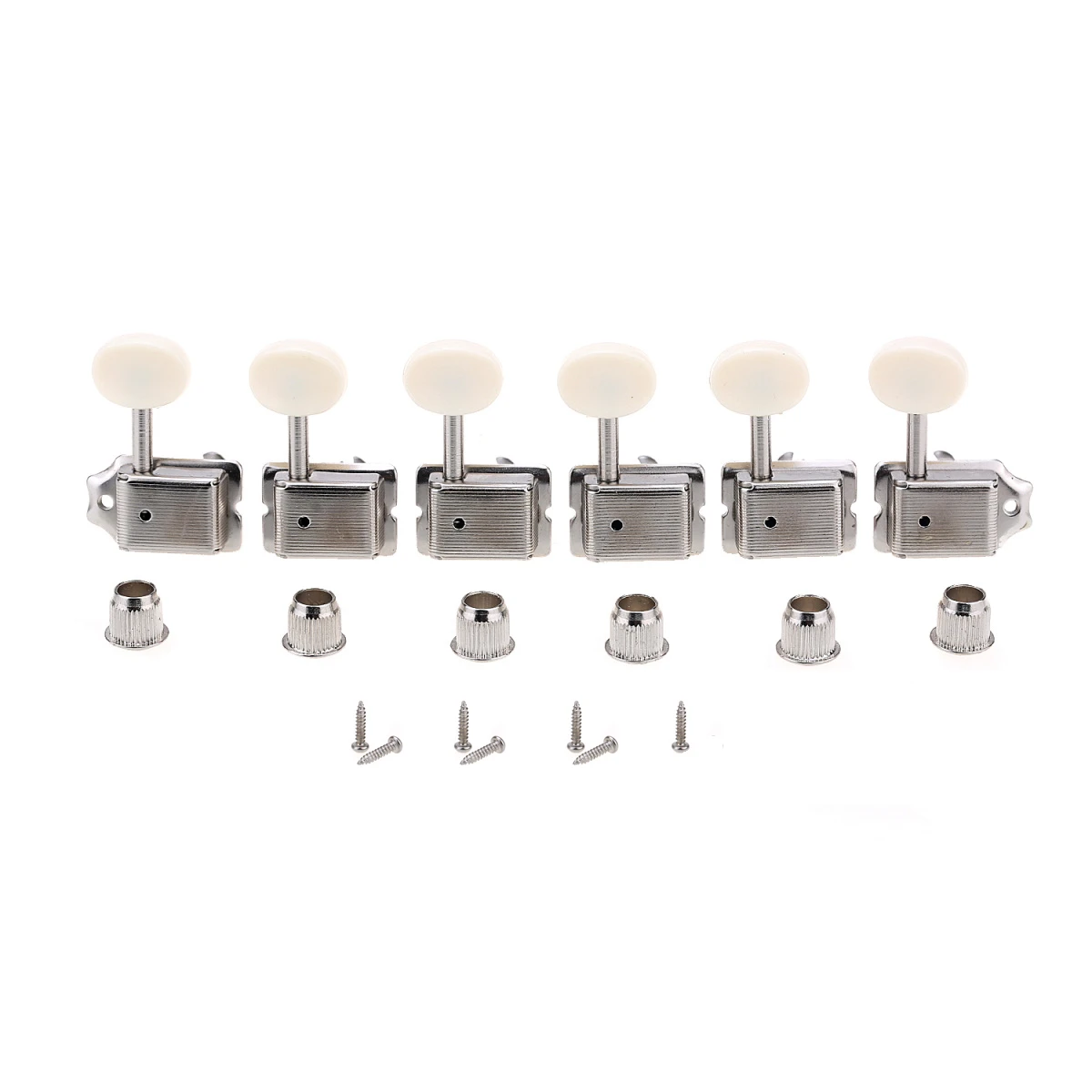 Musiclily Pro Vintage 6-in-Line Guitar Tuners Machine Heads Tuning Pegs  Keys for Squier Classic Vibe Fender Strat/Tele, Nickel