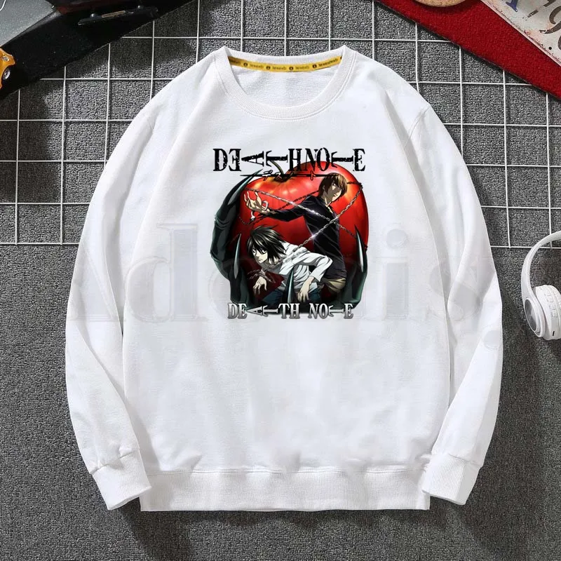 

Death Note Anime Hoodies Sweatshirt Print Trend Mens Clothes Hip-Hop Male Crewneck Hoodies Men