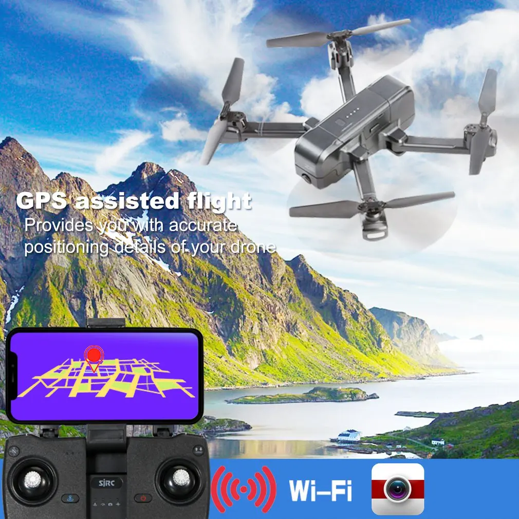 Квадрокоптер SJRC Z5 с камерой HD 720 P/1080 P gps, Дрон 2,4G/5G, Wi-Fi, FPV, удерживающий высоту, режим следования за мной, Вертолет vs Visuo XS812