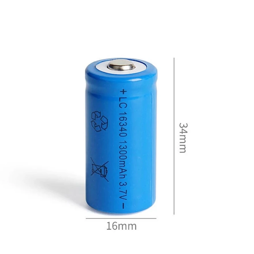 3.7v 16340 Battery 1300mah 3.7v Li-ion Rechargeable Batteries Cr123a Lc16340 For Laser Pen Led Flashlight Headlamp Cell - Rechargeable Batteries - AliExpress