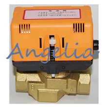 AC220V 1/2" BSP DN15 Brass 2 Way Motorized Valve Electrical Actuator Valve For HVAC water system 3 Lines 1 Control