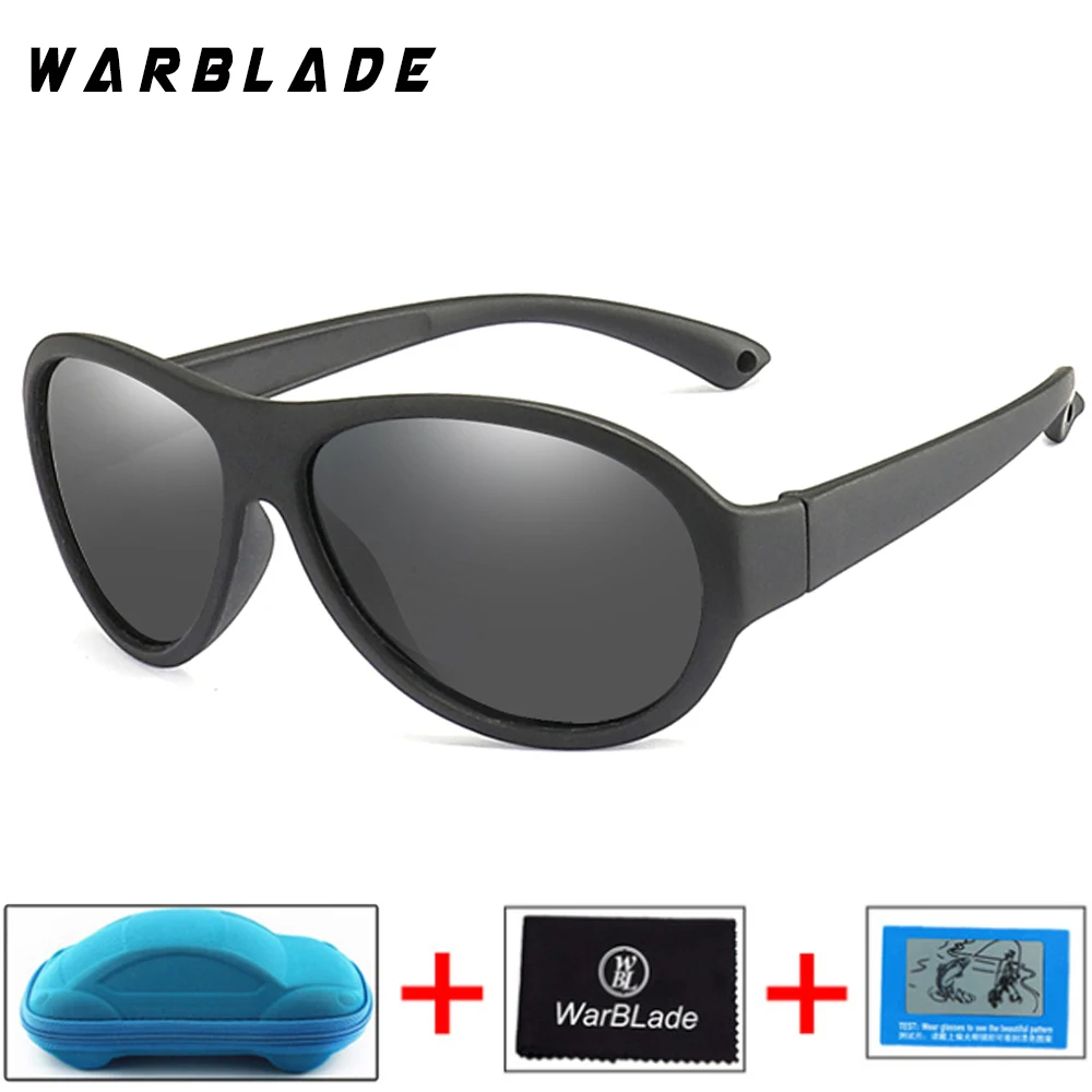 black gray B WBL модная детская одежда поляризованных солнцезащитных очков для мальчиков и девочек детские солнцезащитные очки силиконовые защитные Детские стаканы UV400 оттенки солнцезащитные очки с Чехол - Цвет линз: black gray B