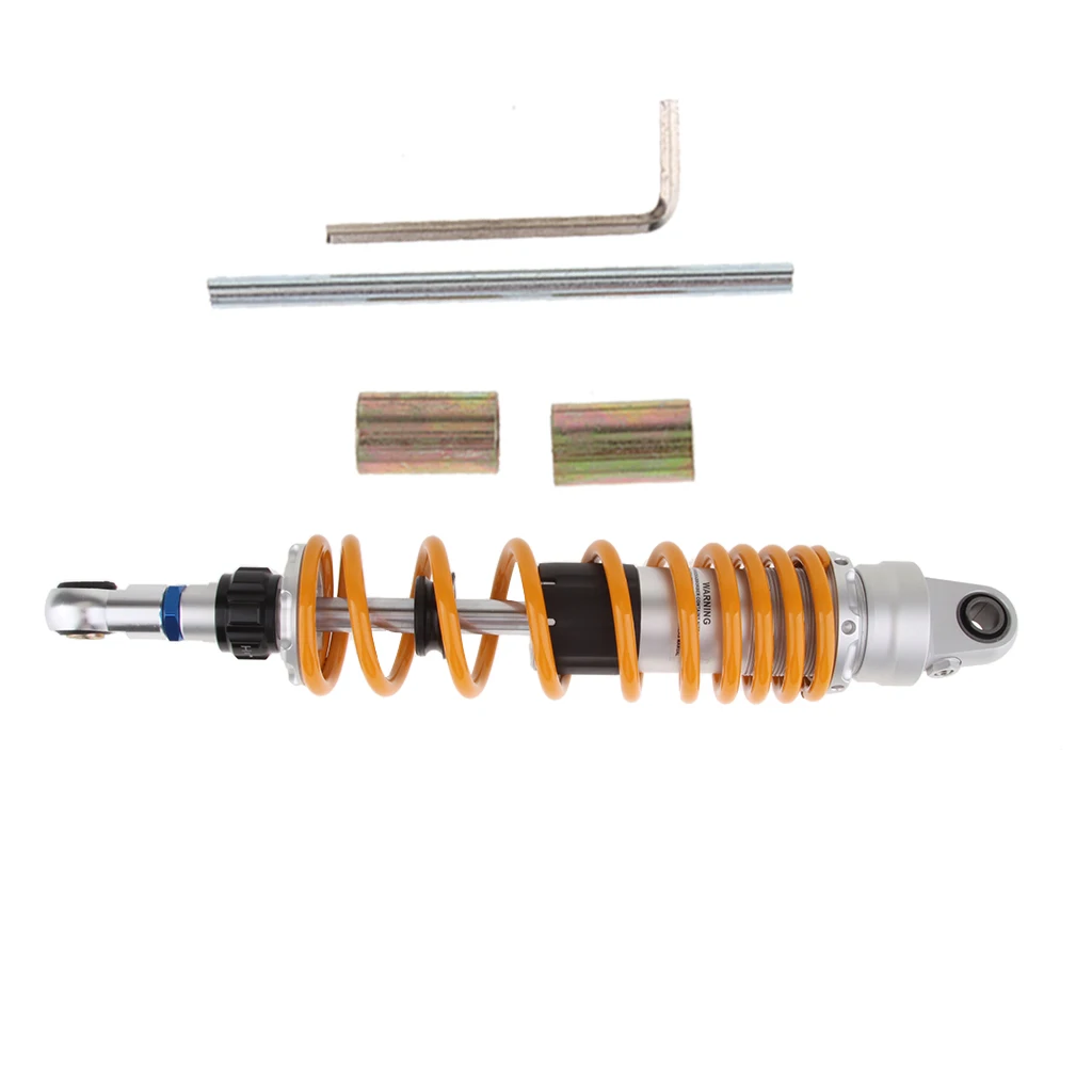 2 x Universal Rear Shock Absorbers for Motorcycle 350mm Spring Orange 