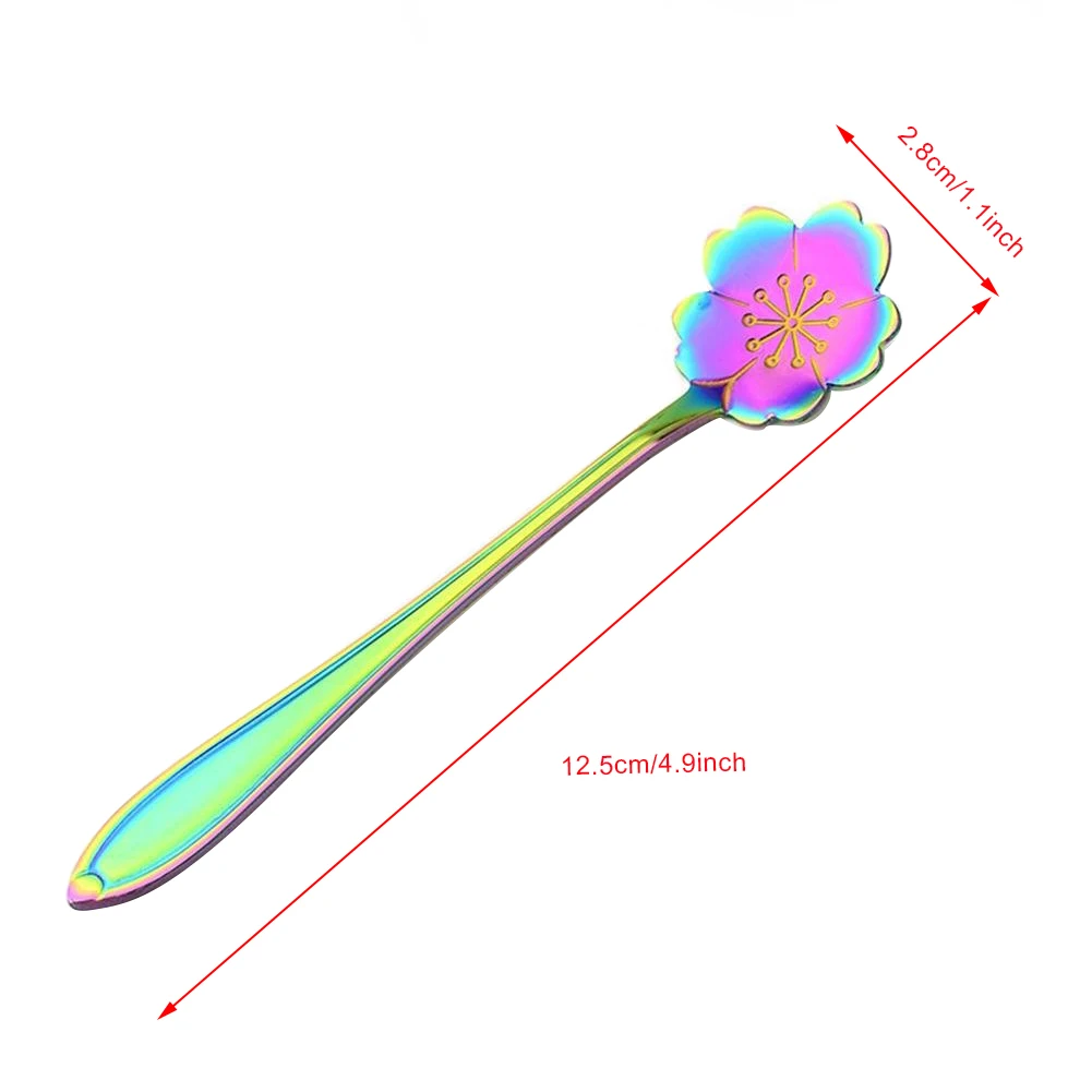 Набор ложки с цветами чайная ложка из нержавеющей стали красочная кофейная для