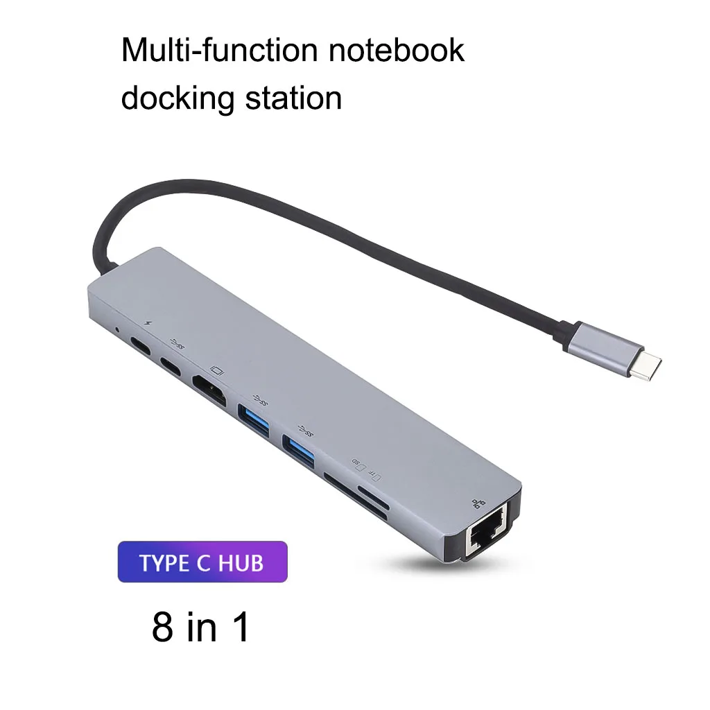 Kebidumei USB C концентратор тип c к HDMI RJ45 Ethernet несколько портов USB 3,0 концентратор Тип c PD адаптер питания для MacBook Pro док-станция USB-C концентратор