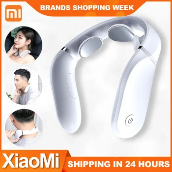 

Xiaomi Original Cervical Massager G2 TENS Pulse Protect the Neck Double Effect Hot Compress L-Shaped Wear Work With Mijia App
