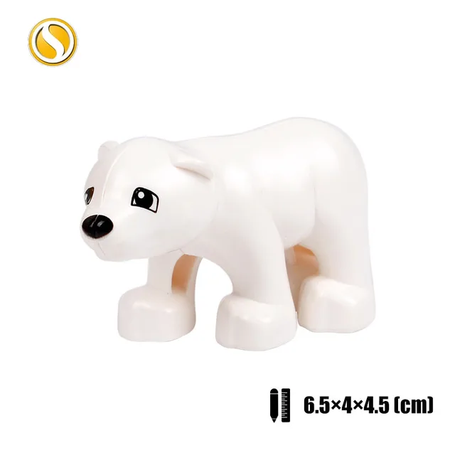 Animal Baby Cat Dog Horse Tiger Dinosaur Big Building Blocks Cultivate Children's Love Compatible With Original Brands Toy Block Little white bear