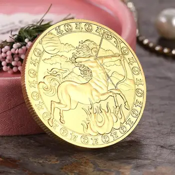 

12 Constellation Coins Collectibles Gold Plated Physical Commemorative Coin Collectible Gift Monedas Coleccionables coins collec