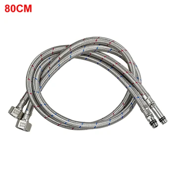 

2pcs Explosion-proof Accessories Faucet Hose Water Pipe Kitchen Home Safe Parts Countertop Washbasin Stainless Steel Single Head