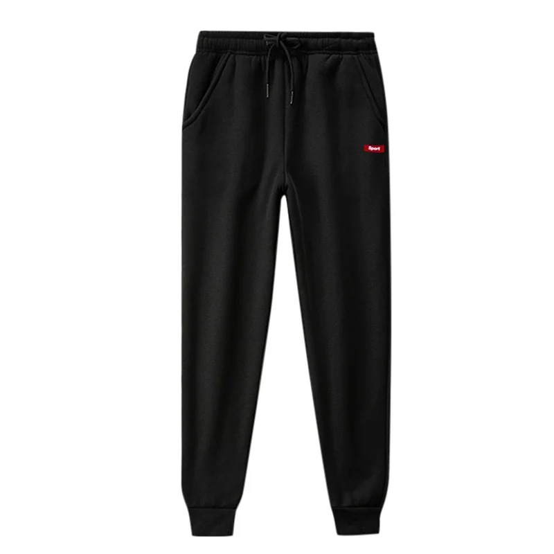 Спортивные брюки мужские плюс бархатные сохраняющие тепло мужские осенние зимние повседневные одноцветные сохраняющие Тепло плюс бархатные длинные брюки spodnie