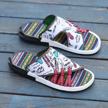 

Shoes Brand Men Casual Flip Flops Casual Slip-on Flats Sandals Summer Genuine Split Leather Beach Sandals slippers for men