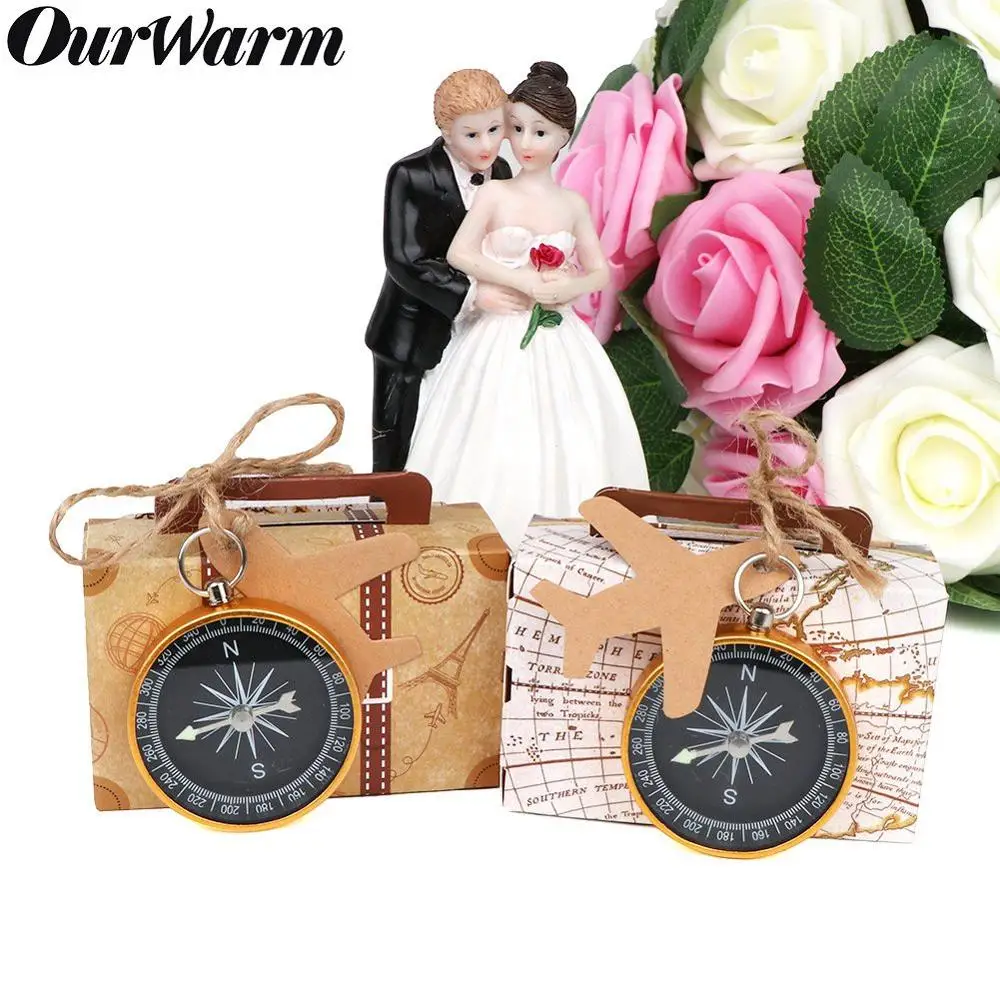 OurWarm Kraft Paper Candy Gift Box Mini Suitcase Gifts Bags Party Favors For Guests Wedding Baby Shower Birthday Decoratio | Дом и сад