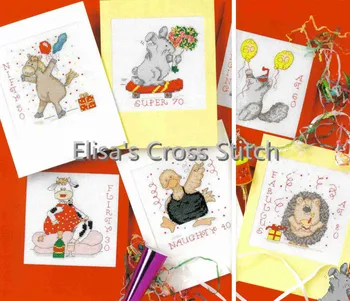 

CD282 14ct DIY Invitation Greeting Card Special Popular Full Set CrossStitch Greeting Card Birthday Christmas Animal