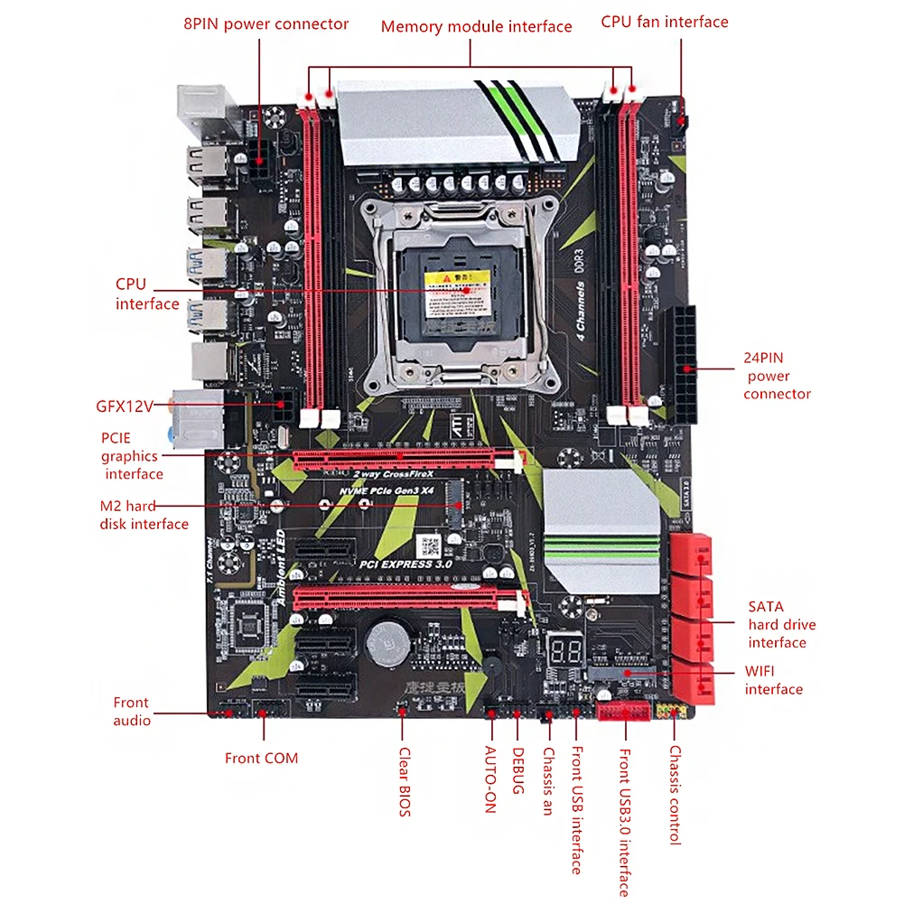 LGA 2011-V3 материнская плата X99 REG ECC SATA 3,0 с M.2 SSD четырехканальная Память DDR4 64G материнская плата LGA2011-V3 для I3 I5 I7 Xeon