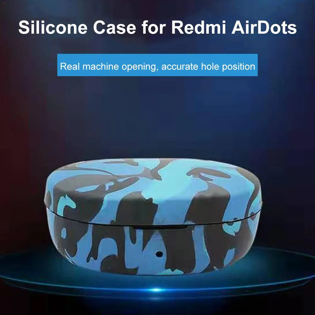 Чехол для наушников для Redmi Airdots True Blue беспроводной Силиконовый Чехол ударопрочный Камуфляжный корпус