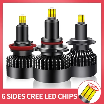 

Mini Six-side Illuminate LED H1 H4 H7 H11 9005 9006 9012 CREE Chip Bulb Canbus Car Headlight 76W 7200LM 6000K Led Fog Lamp Kit