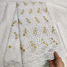 Tissu африканская сухая кружевная ткань с камнями горячая Распродажа ткань из Дубая швейцарская вуаль кружева в швейцарской Африканской хлопковой вуали кружева 5 ярдов
