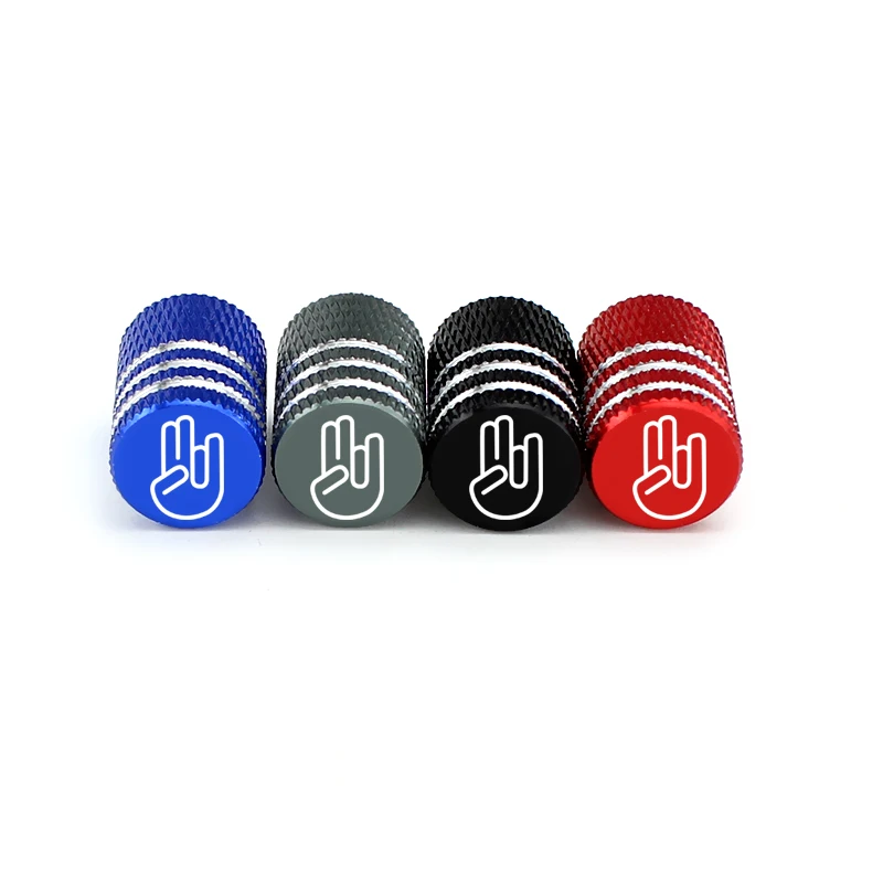 

4pcs Car Tire Tire Wheel Rims Stem Air Valve Caps Tyre Cover Aluminum Gesture pattern for Volkswagen bora Tiguan Volvo V70 v70xc