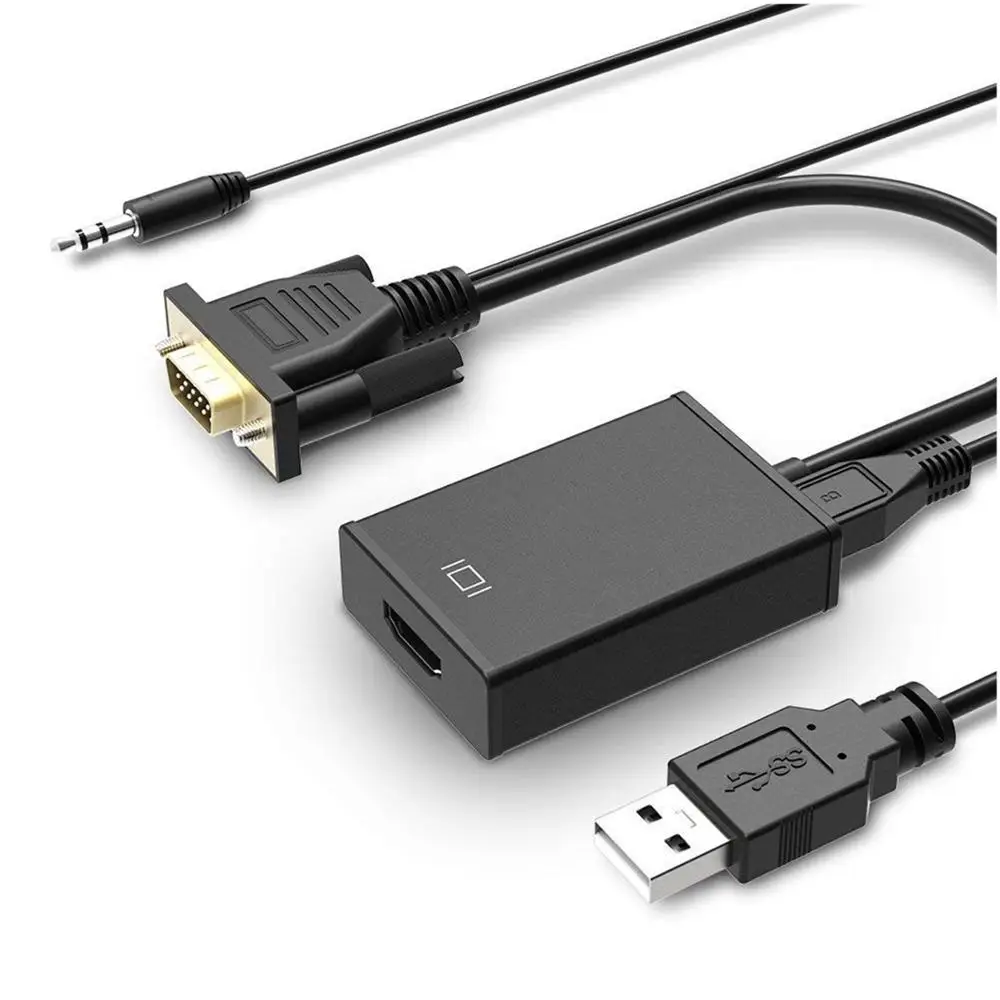  VGA al Convertitore di HDMI Adattatore di Uscita 1080P HD con Audio VGA2HDMI TV AV per HDTV Video C