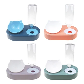 

Automatic Pet Double Bowl Dual Purpose Drinking Dish Feeder Cat Puppy Feeding Supplies Small Dog Kitten Accessories