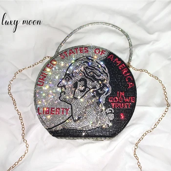 

Luxury Women's Wedding Clutch Purse and Handbag Elegant Shiny Diamond Ladies Evening Bag Small Shoulder Bag for Party ZD1968