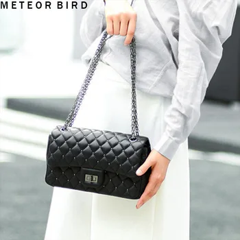 

Meteor bird women shoulder bag long leather messenger bags ladies black crossbody bag