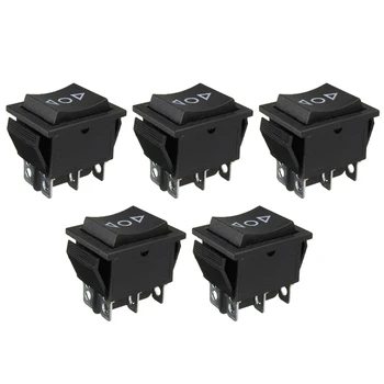 

5PCS 3 Position 6 Pin Hoist Boat ON-OFF-ON Momentary Rocker Switch DPDT 16A 250V