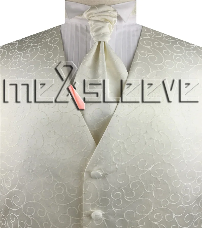 Микрофибра swirl Премиум формальный портняжный жилет - Цвет: ivory 2