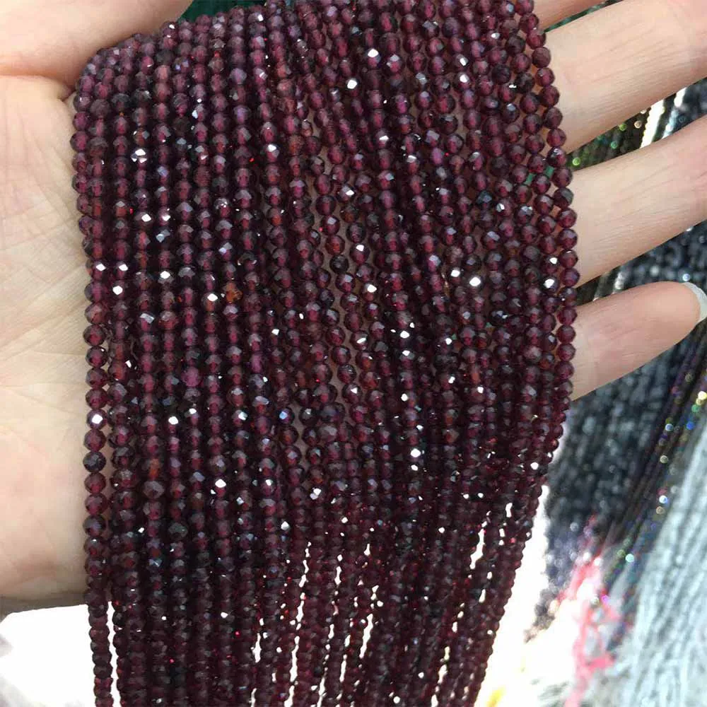 

Natural Stone Bead Faceted Small Beads Amethys 3 mm Section loose beads for Jewelry Making Necklace DIY Bracelet