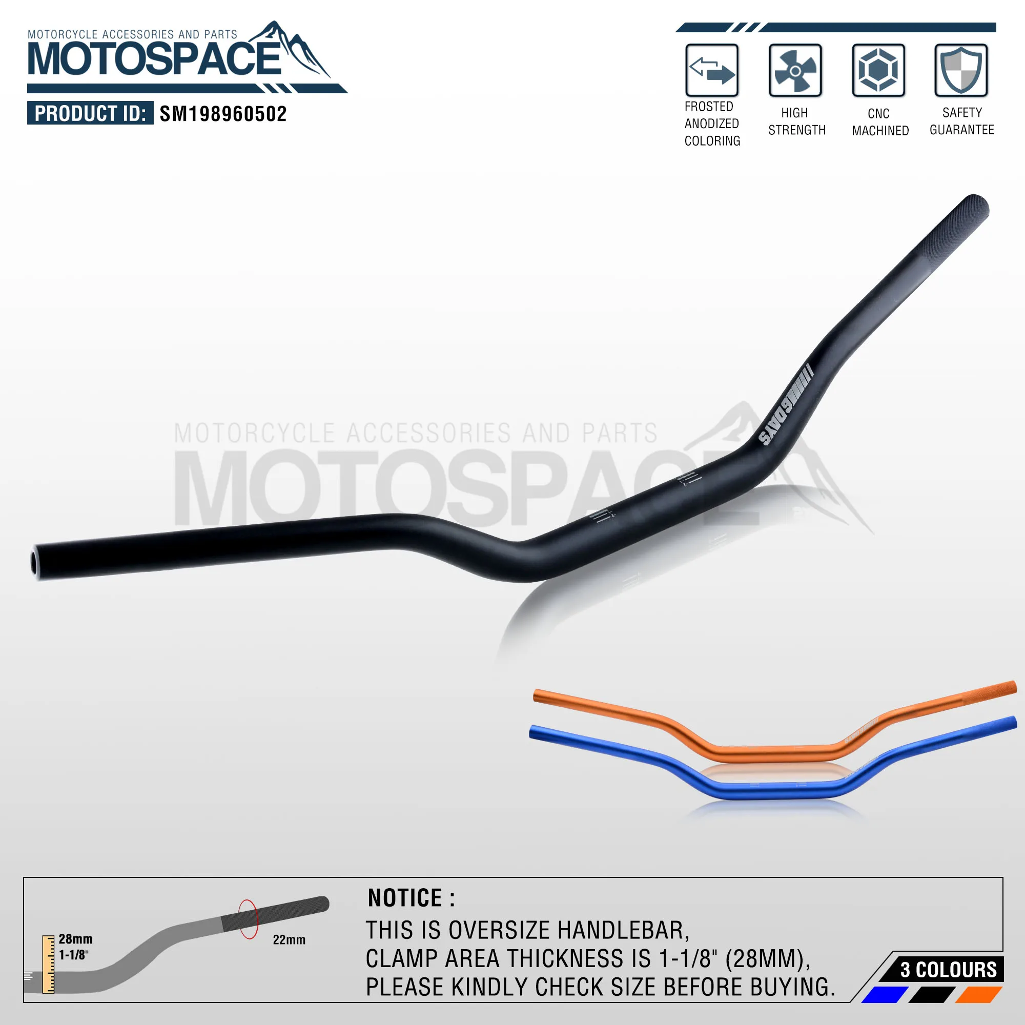 Серая алюминиевая 28 мм 1-1/" Руль для moto rcycle moto MX CR CRF CRM XR YZ YZF WR WRF DR DRX RM РМЗ EX 85 125 200 250 400 650