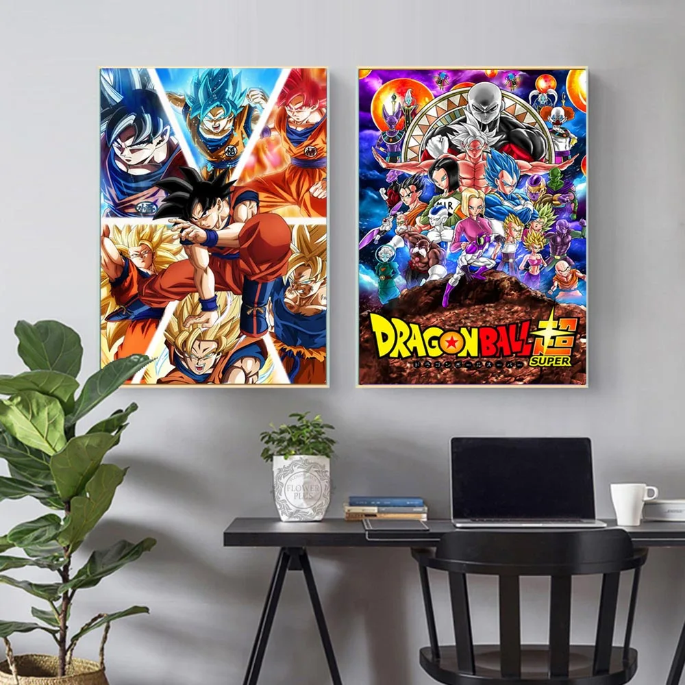 Dragon Ball и super Goku ультра инстинкт японского Аниме Комикс фильм плакат настенная живопись искусство HD Печать холст украшение дома