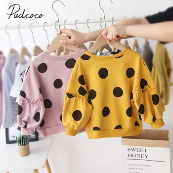 

Autumn Winter Children Kids Baby Girls Hoodies Print Dot Sweatshirts Long Sleeves Sweater Baby Girl T-shirt Clothes
