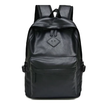 

Black Leather School Backpack High Quality Women Laptop Back Pack Men's Business Backpack PU Rucksack Travel Shoulder Bag B231