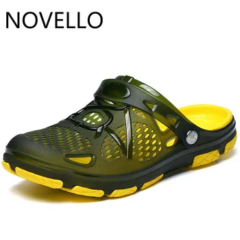 

New Summer Fashion Sneakers Men Shoes Outdoor Slippers Fashion Beach Sandals Jelly Breathable Flip Flops Hollow Casual Footwear