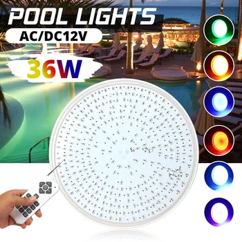 

Ip68 Led Swimming Pool Light 36W Remote Control Led Waterproof Underwater Light AC/DC 12V Pond Lights RGB 252leds Spotlight