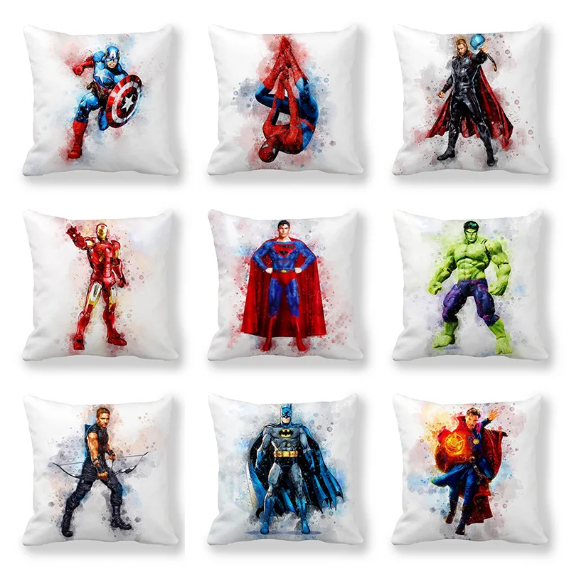 Disney Cartoon Marvel Heroes boiys Cushion Cover Home Decoration Fairy Tale Princess Hero Heroine Cushion Cover
