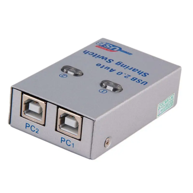 2 Ports USB 2.0 Auto Sharing Switch Hub Splitter Selector Switcher for Printer Scanner PC Computer Peripherals 2 Ports USB 2.0 Auto Sharing Switch Hub Splitter Selector Switcher for Printer Scanner PC Computer Peripherals