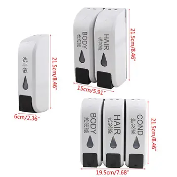 

Bathroom Liquid Soap Dispenser Wall Mounted Shower Gel Hand Soap Shampoo Dispenser for Hotel Kitchen Soap Bottle